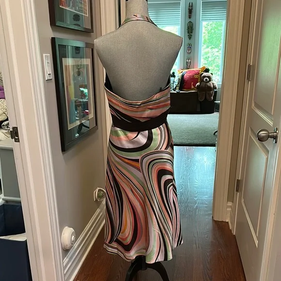 NEW Laundry By Shelli Segal SILK Halter Dress Size 12 - Picture 3 of 7